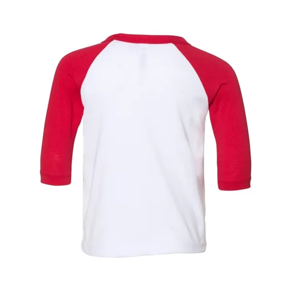 BELLA + CANVAS Toddler Three-Quarter Sleeve Baseball Tee - BELLA + CANVAS Toddler Three-Quarter Sleeve Baseball Tee - Image 9 of 10