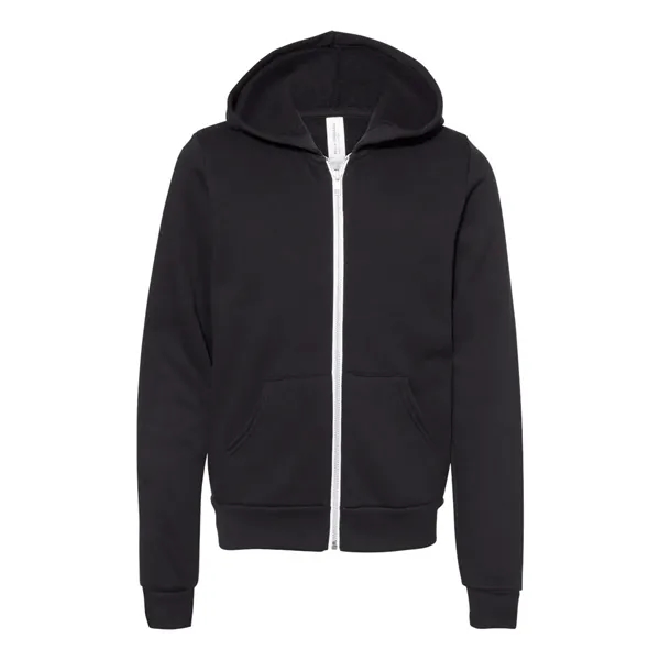 BELLA + CANVAS Youth Sponge Fleece Full-Zip Hoodie - BELLA + CANVAS Youth Sponge Fleece Full-Zip Hoodie - Image 3 of 12