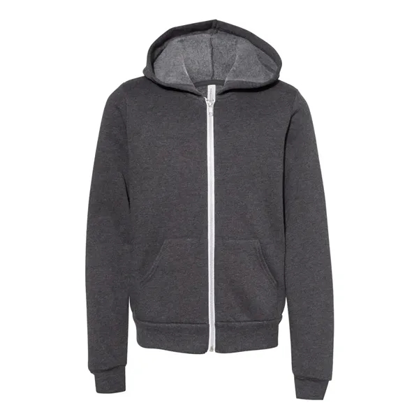 BELLA + CANVAS Youth Sponge Fleece Full-Zip Hoodie - BELLA + CANVAS Youth Sponge Fleece Full-Zip Hoodie - Image 5 of 12