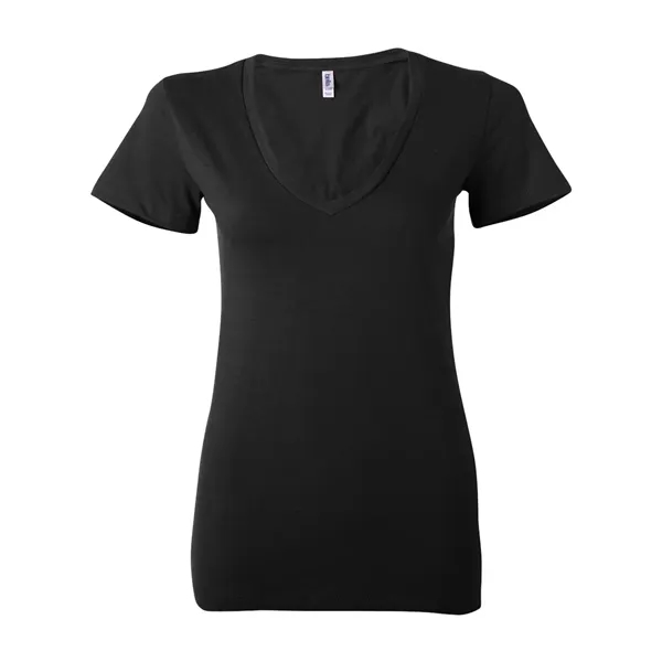 BELLA + CANVAS Women's Jersey Deep V-Neck Tee - BELLA + CANVAS Women's Jersey Deep V-Neck Tee - Image 4 of 45