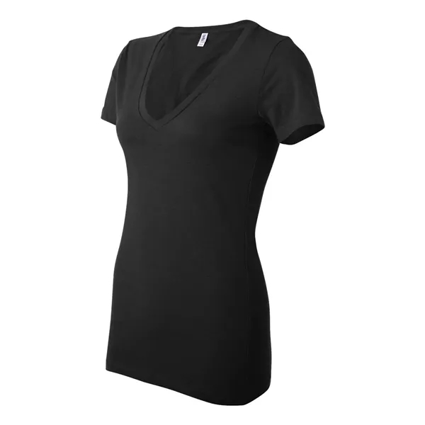BELLA + CANVAS Women's Jersey Deep V-Neck Tee - BELLA + CANVAS Women's Jersey Deep V-Neck Tee - Image 5 of 45