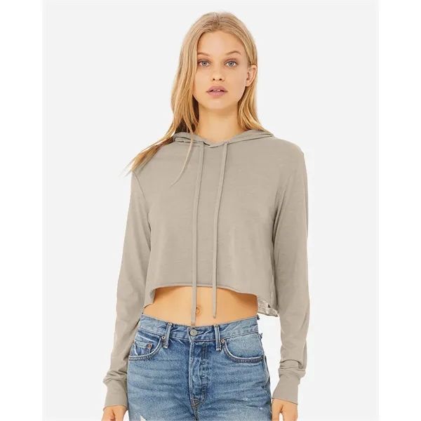 BELLA + CANVAS Women's Triblend Crop Long Sleeve Hoodie - BELLA + CANVAS Women's Triblend Crop Long Sleeve Hoodie - Image 0 of 12
