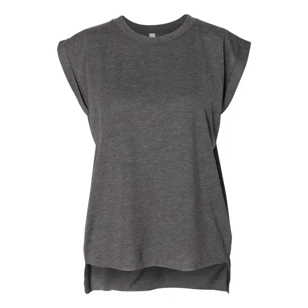 BELLA + CANVAS Women's Flowy Rolled Cuffs Muscle Tee - BELLA + CANVAS Women's Flowy Rolled Cuffs Muscle Tee - Image 3 of 22