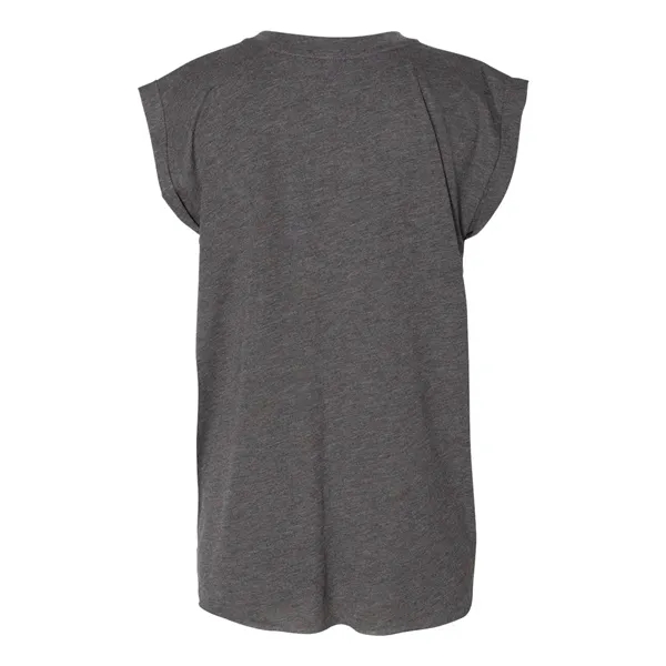 BELLA + CANVAS Women's Flowy Rolled Cuffs Muscle Tee - BELLA + CANVAS Women's Flowy Rolled Cuffs Muscle Tee - Image 4 of 22