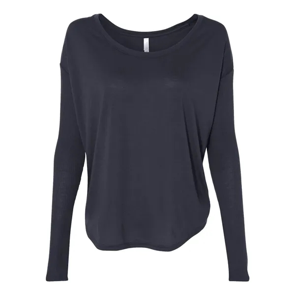 BELLA + CANVAS Women's Flowy 2x1 Ribbed Long Sleeve Tee - BELLA + CANVAS Women's Flowy 2x1 Ribbed Long Sleeve Tee - Image 7 of 9