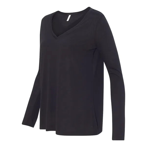 BELLA + CANVAS Women's Flowy Long Sleeve V-Neck Tee - BELLA + CANVAS Women's Flowy Long Sleeve V-Neck Tee - Image 3 of 13