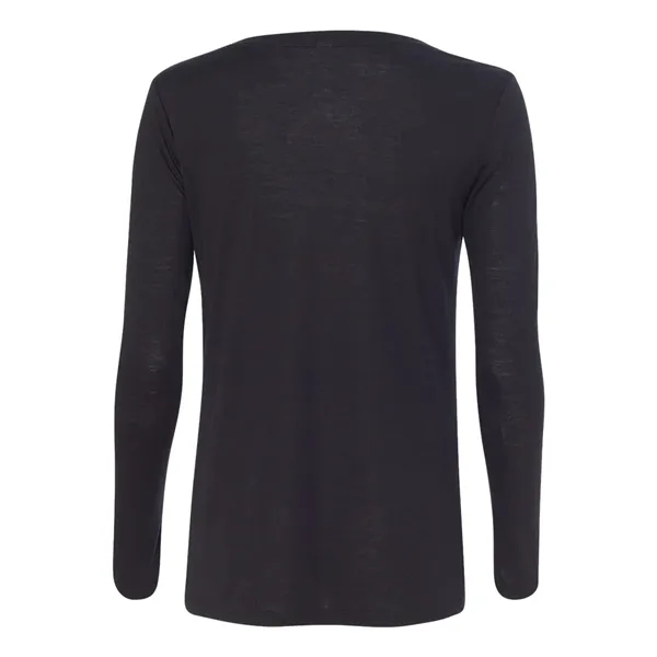 BELLA + CANVAS Women's Flowy Long Sleeve V-Neck Tee - BELLA + CANVAS Women's Flowy Long Sleeve V-Neck Tee - Image 4 of 13