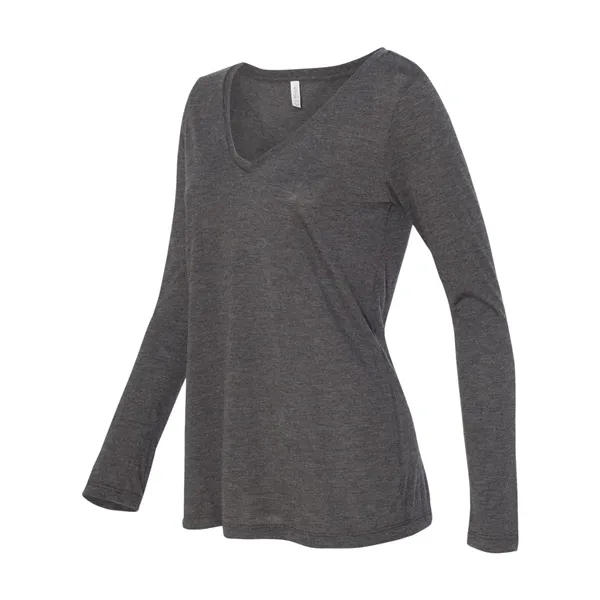 BELLA + CANVAS Women's Flowy Long Sleeve V-Neck Tee - BELLA + CANVAS Women's Flowy Long Sleeve V-Neck Tee - Image 6 of 13