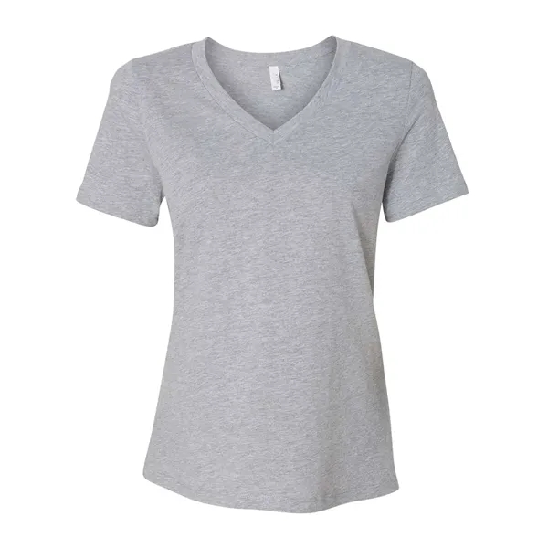 Custom BELLA + CANVAS Women's Relaxed Heather CVC V-Neck Tee