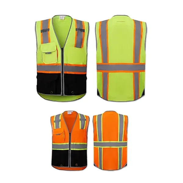 Deluxe Black Bottom Vest with iPad Pocket and D-Ring Pass - Deluxe Black Bottom Vest with iPad Pocket and D-Ring Pass - Image 5 of 5