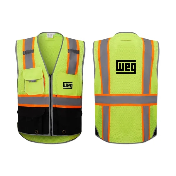 Deluxe Black Bottom Vest with iPad Pocket and D-Ring Pass - Deluxe Black Bottom Vest with iPad Pocket and D-Ring Pass - Image 3 of 5