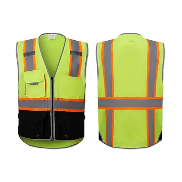 Deluxe Black Bottom Vest with iPad Pocket and D-Ring Pass - Deluxe Black Bottom Vest with iPad Pocket and D-Ring Pass - Image 4 of 5