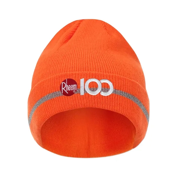 12" Folded Safety Beanie with Reflective Threads - 12" Folded Safety Beanie with Reflective Threads - Image 1 of 5