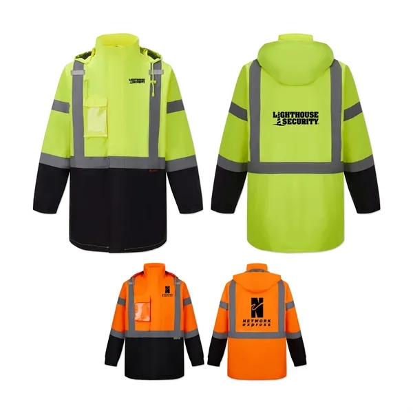 ANSI Class 3 Water Resistant Safety Parka w/ Detachable Hood - ANSI Class 3 Water Resistant Safety Parka w/ Detachable Hood - Image 0 of 5