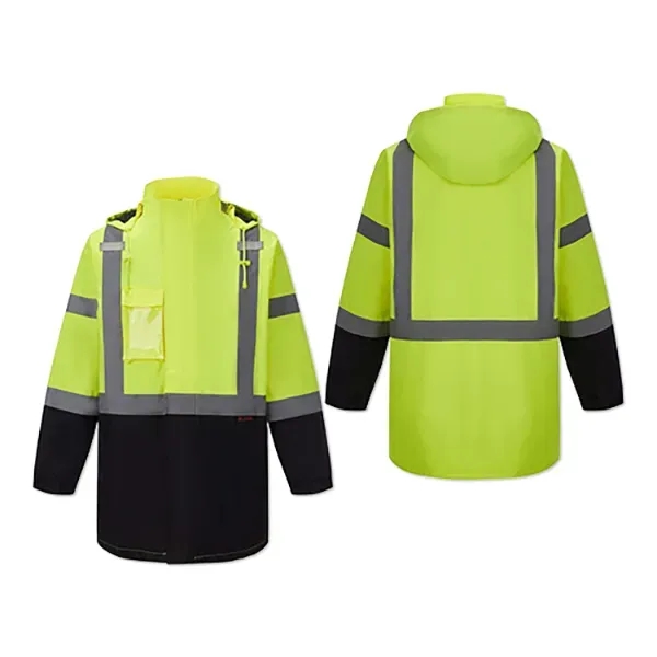 ANSI Class 3 Water Resistant Safety Parka w/ Detachable Hood - ANSI Class 3 Water Resistant Safety Parka w/ Detachable Hood - Image 4 of 5