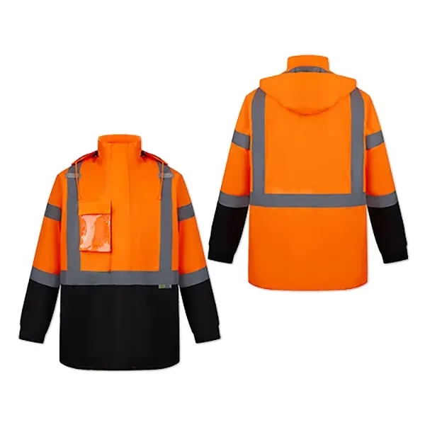 ANSI Class 3 Water Resistant Safety Parka w/ Detachable Hood - ANSI Class 3 Water Resistant Safety Parka w/ Detachable Hood - Image 2 of 5