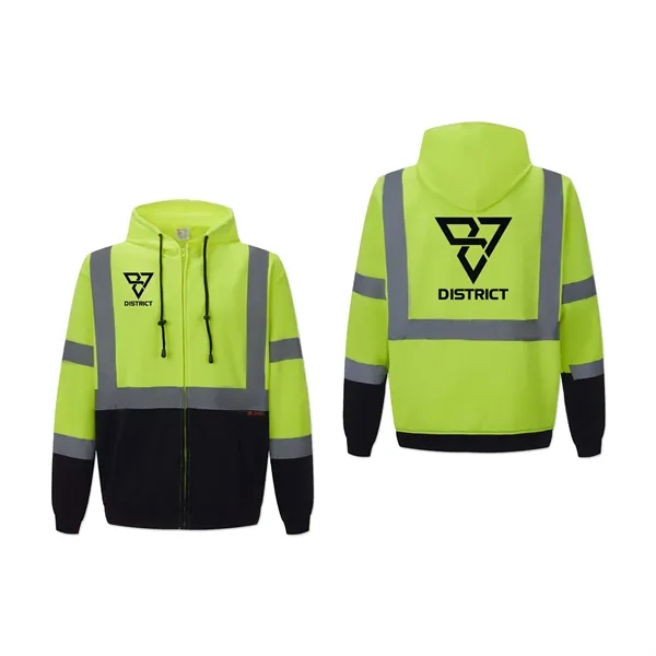 Full Zip Safety Fleece Hoodie Jacket - Full Zip Safety Fleece Hoodie Jacket - Image 3 of 5