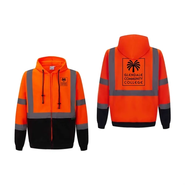 Full Zip Safety Fleece Hoodie Jacket - Full Zip Safety Fleece Hoodie Jacket - Image 1 of 5