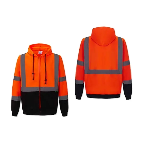 Full Zip Safety Fleece Hoodie Jacket - Full Zip Safety Fleece Hoodie Jacket - Image 2 of 5