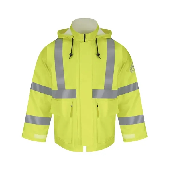 Bulwark Men's Hi-Visibility Flame-Resistant Rain Jacket - Bulwark Men's Hi-Visibility Flame-Resistant Rain Jacket - Image 0 of 2