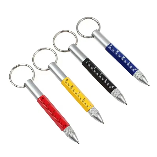 Portable Multi Tool Ruler Ballpoint Pens Keychain - Portable Multi Tool Ruler Ballpoint Pens Keychain - Image 1 of 2