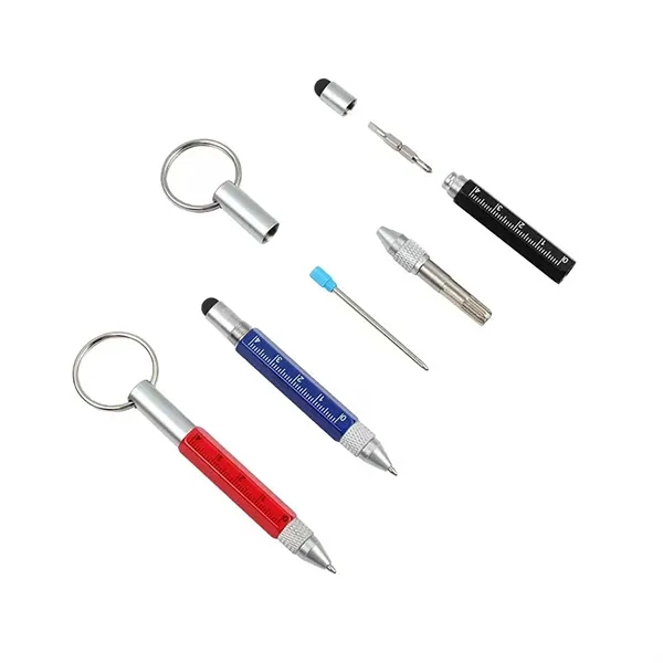 Portable Multi Tool Ruler Ballpoint Pens Keychain - Portable Multi Tool Ruler Ballpoint Pens Keychain - Image 2 of 2