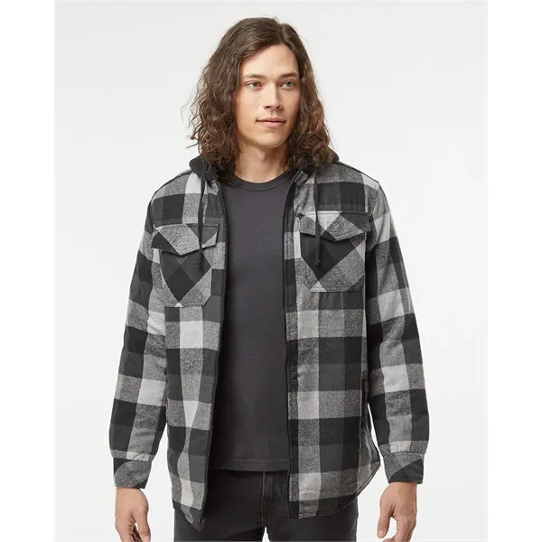 Burnside Men's Quilted Flannel Hooded Jacket - Burnside Men's Quilted Flannel Hooded Jacket - Image 0 of 10