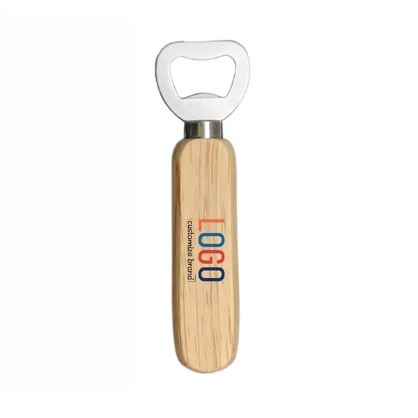 Wooden Handle Beer Bottle Opener Magnet Refrigerator Sticker - Wooden Handle Beer Bottle Opener Magnet Refrigerator Sticker - Image 0 of 2