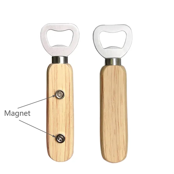 Wooden Handle Beer Bottle Opener Magnet Refrigerator Sticker - Wooden Handle Beer Bottle Opener Magnet Refrigerator Sticker - Image 2 of 2