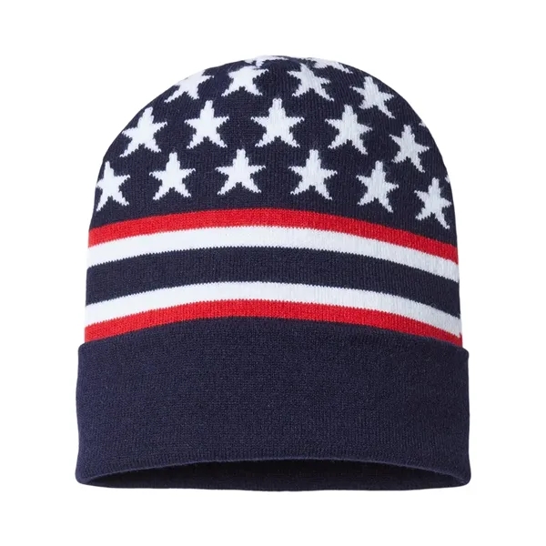 CAP AMERICA USA-Made Patriotic Cuffed Beanie - CAP AMERICA USA-Made Patriotic Cuffed Beanie - Image 4 of 14