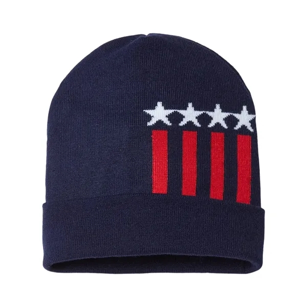 CAP AMERICA USA-Made Patriotic Cuffed Beanie - CAP AMERICA USA-Made Patriotic Cuffed Beanie - Image 11 of 14