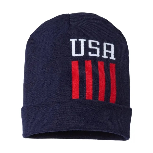 CAP AMERICA USA-Made Patriotic Cuffed Beanie - CAP AMERICA USA-Made Patriotic Cuffed Beanie - Image 13 of 14