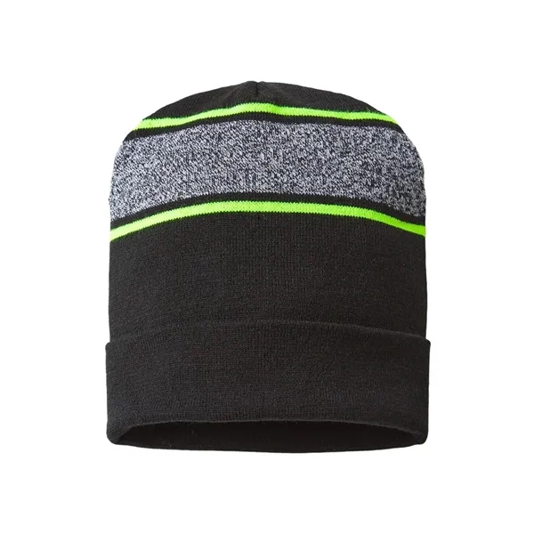 CAP AMERICA USA-Made Variegated Striped Cuffed Beanie - CAP AMERICA USA-Made Variegated Striped Cuffed Beanie - Image 0 of 4