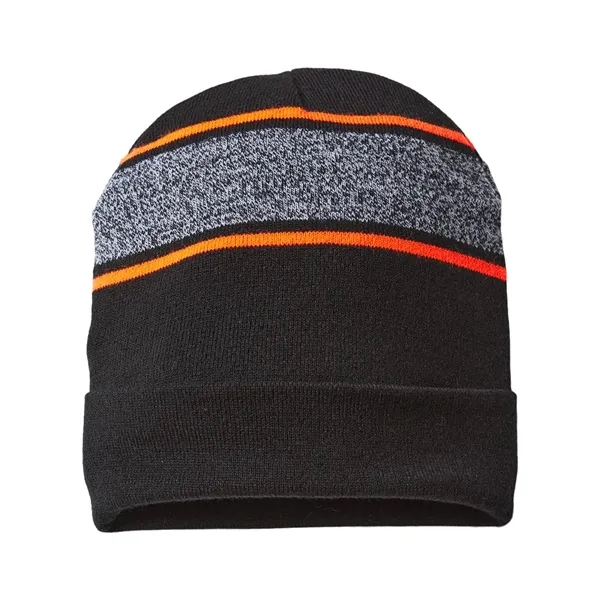 CAP AMERICA USA-Made Variegated Striped Cuffed Beanie - CAP AMERICA USA-Made Variegated Striped Cuffed Beanie - Image 1 of 4