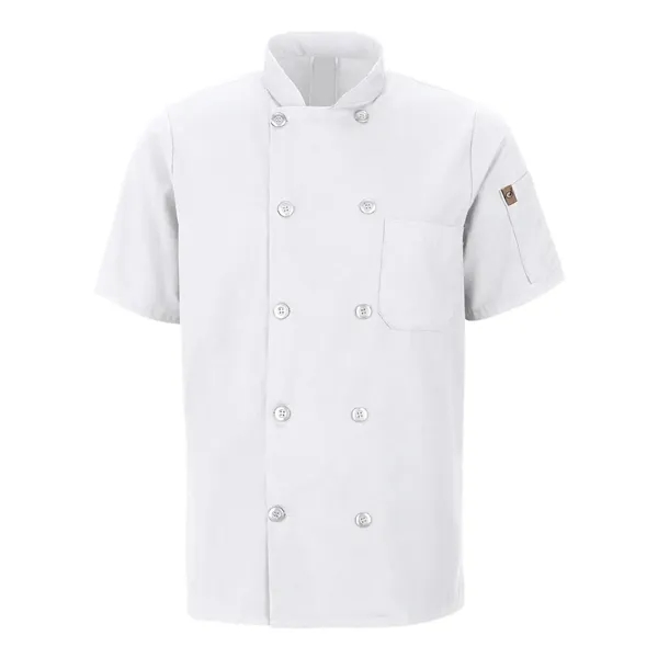 Chef Designs Mimix™ Short Sleeve Chef Coat with OilBlok - Chef Designs Mimix™ Short Sleeve Chef Coat with OilBlok - Image 9 of 10