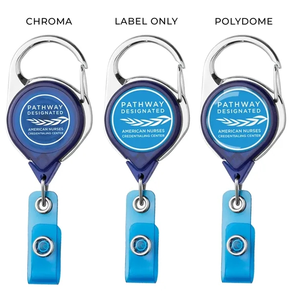 Carabiner Retractable Badge Reel (translucent, belt clip)