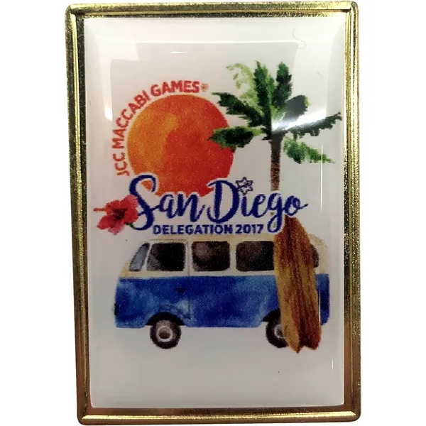 1 1/2" W x 1" H Rectangle Digistock Lapel Pins