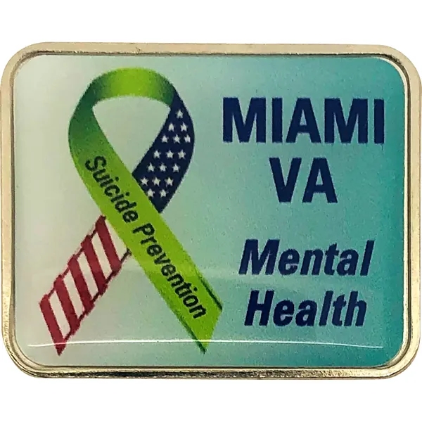 1" W x 3/4" H Rectangle Digistock Lapel Pins