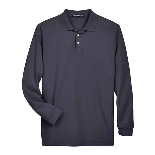 Devon & Jones Men's Pima Pique Long Sleeve Polo - Devon & Jones Men's Pima Pique Long Sleeve Polo - Image 5 of 6