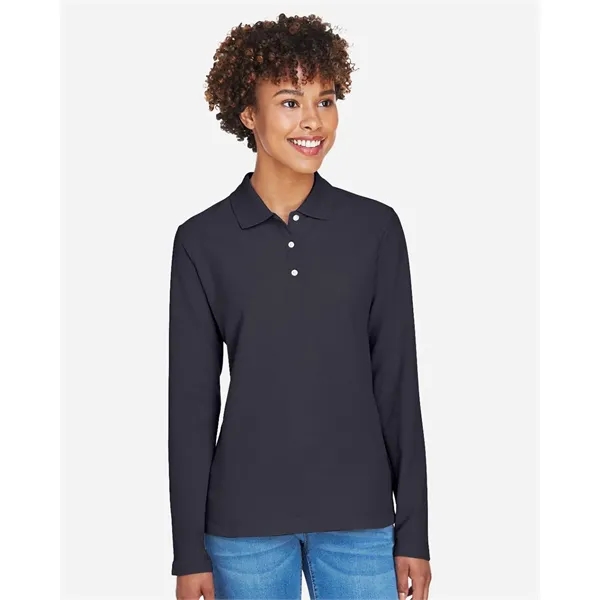 Devon & Jones Women's Pima Pique Long Sleeve Polo - Devon & Jones Women's Pima Pique Long Sleeve Polo - Image 0 of 4