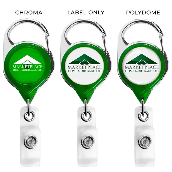 Custom Carabiner Retractable Badge Reel (translucent)