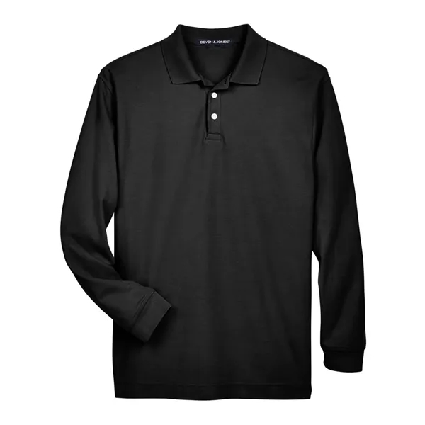 Devon & Jones Men's Pima Pique Long Sleeve Polo