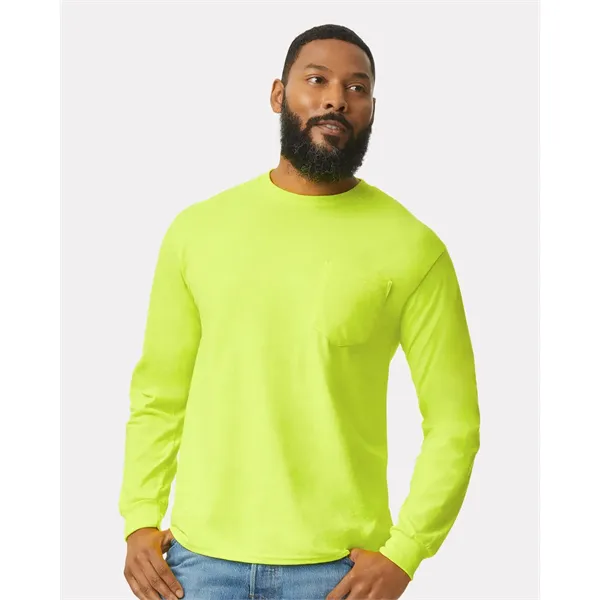 Gildan Men's Ultra Cotton® Long Sleeve Pocket T-Shirt - Gildan Men's Ultra Cotton® Long Sleeve Pocket T-Shirt - Image 0 of 12