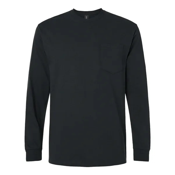 Gildan Men's Ultra Cotton® Long Sleeve Pocket T-Shirt - Gildan Men's Ultra Cotton® Long Sleeve Pocket T-Shirt - Image 1 of 12