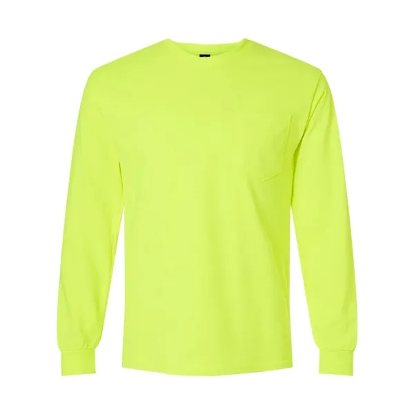 Gildan Men's Ultra Cotton® Long Sleeve Pocket T-Shirt - Gildan Men's Ultra Cotton® Long Sleeve Pocket T-Shirt - Image 5 of 12