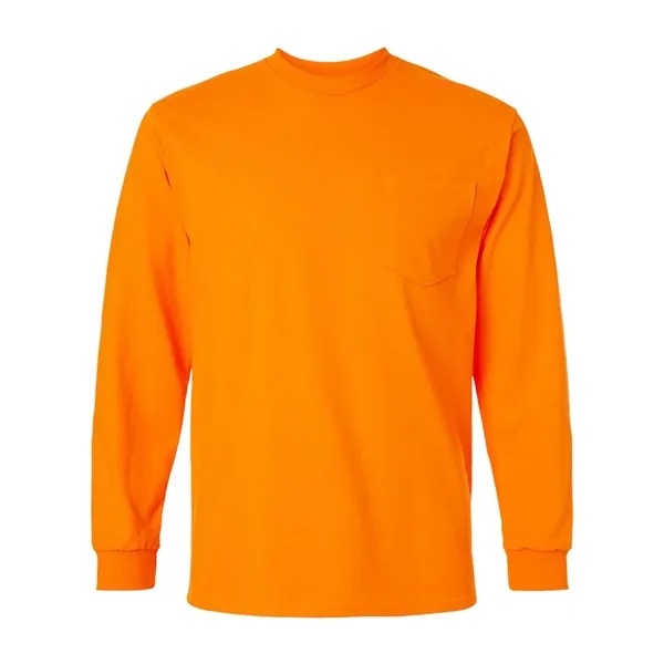 Gildan Men's Ultra Cotton® Long Sleeve Pocket T-Shirt - Gildan Men's Ultra Cotton® Long Sleeve Pocket T-Shirt - Image 8 of 12