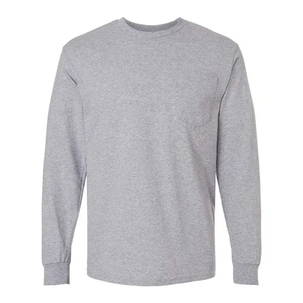 Gildan Men's Ultra Cotton® Long Sleeve Pocket T-Shirt - Gildan Men's Ultra Cotton® Long Sleeve Pocket T-Shirt - Image 9 of 12