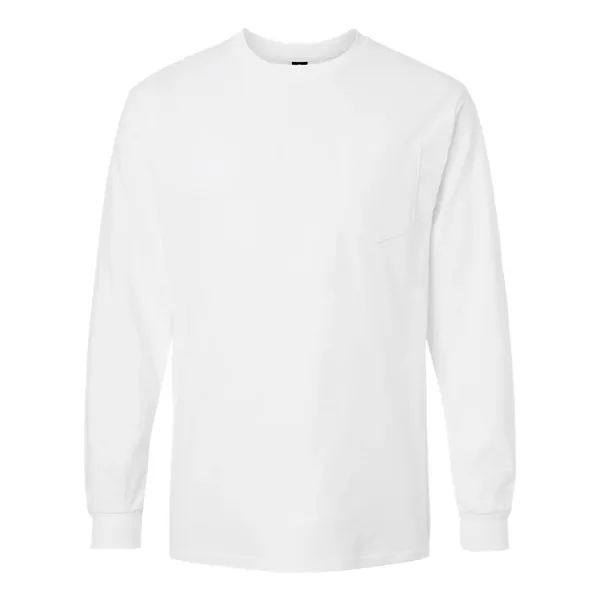 Gildan Men's Ultra Cotton® Long Sleeve Pocket T-Shirt - Gildan Men's Ultra Cotton® Long Sleeve Pocket T-Shirt - Image 11 of 12