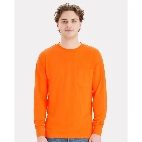Hanes Unisex Workwear Long Sleeve Pocket T-Shirt - Hanes Unisex Workwear Long Sleeve Pocket T-Shirt - Image 0 of 10