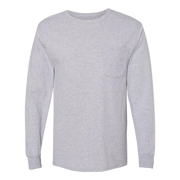 Hanes Unisex Workwear Long Sleeve Pocket T-Shirt - Hanes Unisex Workwear Long Sleeve Pocket T-Shirt - Image 3 of 10